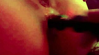 She takes her new toy up her ass until she cums!