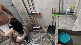 Perverted Step-Cousin Records Me Washing, Then I Suck His Cock Because He's My Favorite