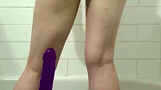 Sexy hucow can't stop shoving a dildo deep into her wet pussy!