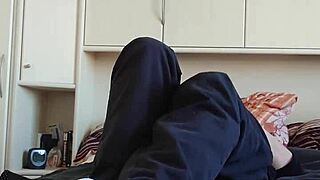 I am showing off my white sneaker socks in this homemade german video