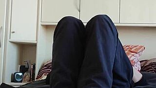 I am showing off my white sneaker socks in this homemade german video