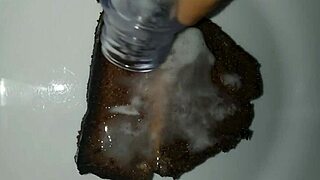 This delicious cake is covered in cum from an intense blowbang bukkake.