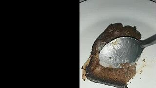 This delicious cake is covered in cum from an intense blowbang bukkake.