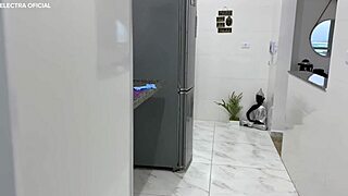 Maid Enjoys Keeping Everything Clean For Her Boss And Loves Teasing With Her Short Shorts