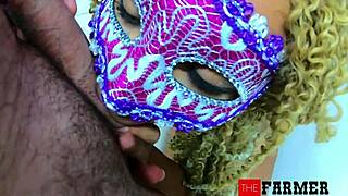 mysterious beauty sucks and fucks the farmer's cock 😏