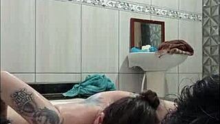 sexy bath sex with creampie in mouth feels so thrilling