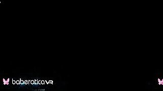 Is Violet Starr teasing her cock naughtily in VR lingerie?