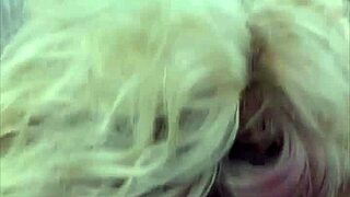 real hooker with blonde hair gives a bareback blowjob, gets bent over and fucked from behind, then takes a load on her ass