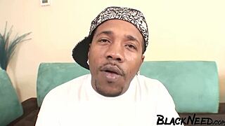 The mature step mom was getting her ass fucked by two big black cocks.