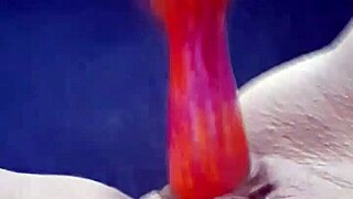 cute amateur teen masturbates with dildo and fingers her tight pussy