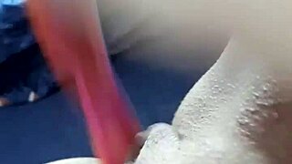 cute amateur teen masturbates with dildo and fingers her tight pussy