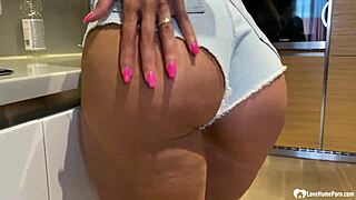 Smoking blonde milf strips and masturbates to get you hard