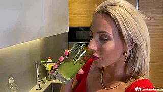 Smoking blonde milf strips and masturbates to get you hard