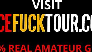 big lips hottie gets roughly face fucked against the wall for a facial reward 😩💥