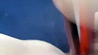 cute amateur teen masturbates with dildo and fingers her tight pussy