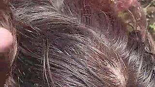 i gave an amateur blowjob and doggy fuck with cum in mouth in the bush