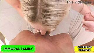 Eliza Eves Sucks Big Cocks In Blowbang