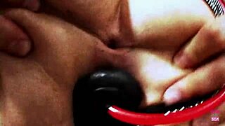 Submissive brunette lets two men use her tight pussy relentlessly before swallowing their thick cum