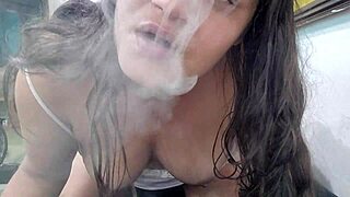 I was smoking a cigarette and got wet.