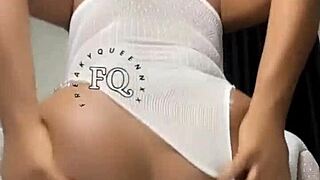 Watch freakyqueennxx ride that long dildo cowgirl, boobs bouncing.