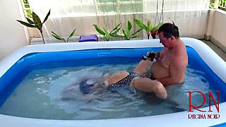 breath pause underwater domination rough sex with regina noir in the pool 😈