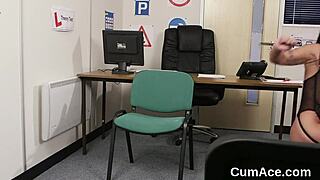 Sexy honey gets big sperm load on face, swallows cream