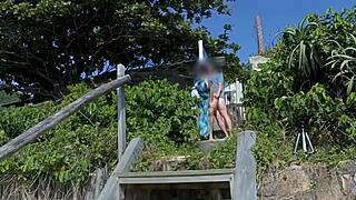 Milf Teases Stranger with Tongue, Gets Ass Fucked Publicly