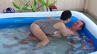 breath pause underwater domination rough sex with regina noir in the pool 😈