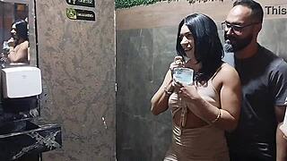 Lene Takes Well-Endowed Cock In Bathroom
