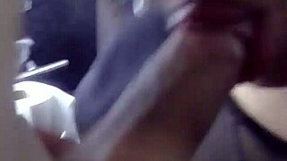 My stylist sucks my cock passionately in the voyeur setting