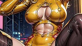 Ai Generated Blonde In Bodycon Exposing Pussy In Nightclub