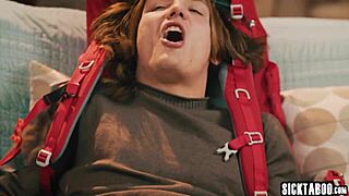 Big tits redhead milf fucks big cock guy after hot masturbation