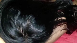 hot indian amateur girl gives closeup blowjob to big cock