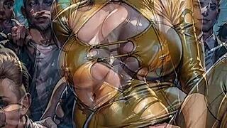 Ai Generated Blonde In Bodycon Exposing Pussy In Nightclub