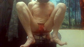 I am Tranny 881, number 66, riding my dildo and asking, do you like my ass being fucked?