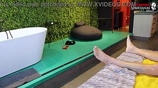 Luana Aguiar delivers deadly ass sitting in Spartans behind the scenes 😈