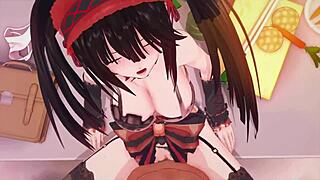 Seductive Tokisaki Kurumi in intense 3D hentai intimacy and erotic action!