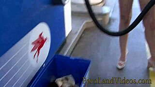 feeling excited, blonde lesbian picked up on street for hot fuck in studio