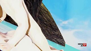 genshin impact hentai - lumine is fucked in the beach - asian japanese anime manga porn