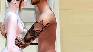 College Couple Engages In Handjob Action In Sims 4 Game