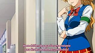 Dark-Haired Schoolgirl Passionately Fucking Students in the Bathroom