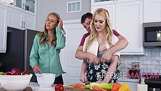 Laundry step mom and sis get fucked while doing chores