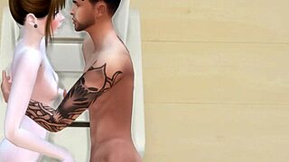 College Couple Engages In Handjob Action In Sims 4 Game