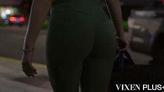 Feeling the intense passion, Anna Claire enjoys a steamy workout with two big black cocks at the gym.