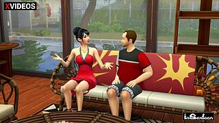 Ignored wife with big tits cheats on husband, riding neighbor cowgirl 😏