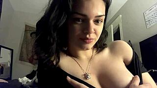 hot girl flashing her big tits