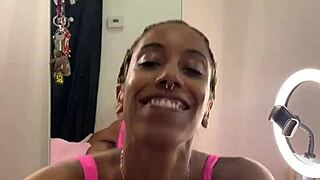 sloppy head from petite blonde on big black cock, intense blowjob.