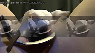 French amateur in BDSM gyno exam with lactation