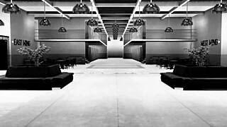 A petite redhead prostitute endures rough double penetration in prison.