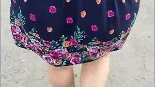 Check out that street whore's upskirt tease